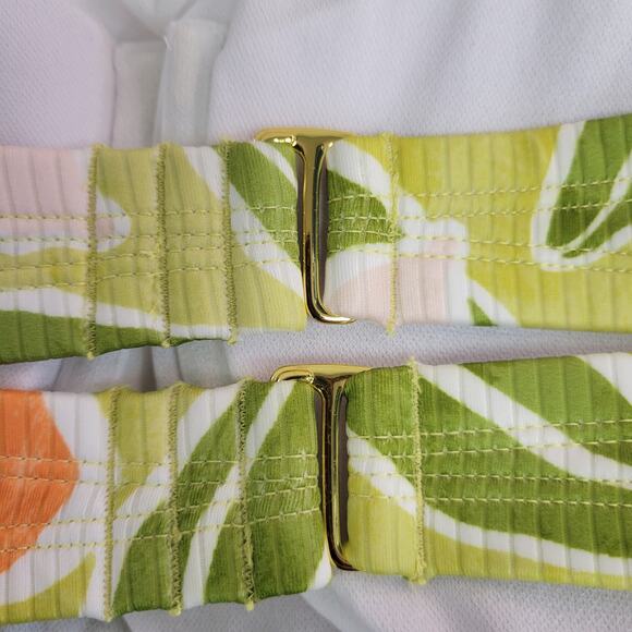 Shade & Shore Lime Green Floral Bandeau Bikini Top - Size 14 - Picture 4 of 6